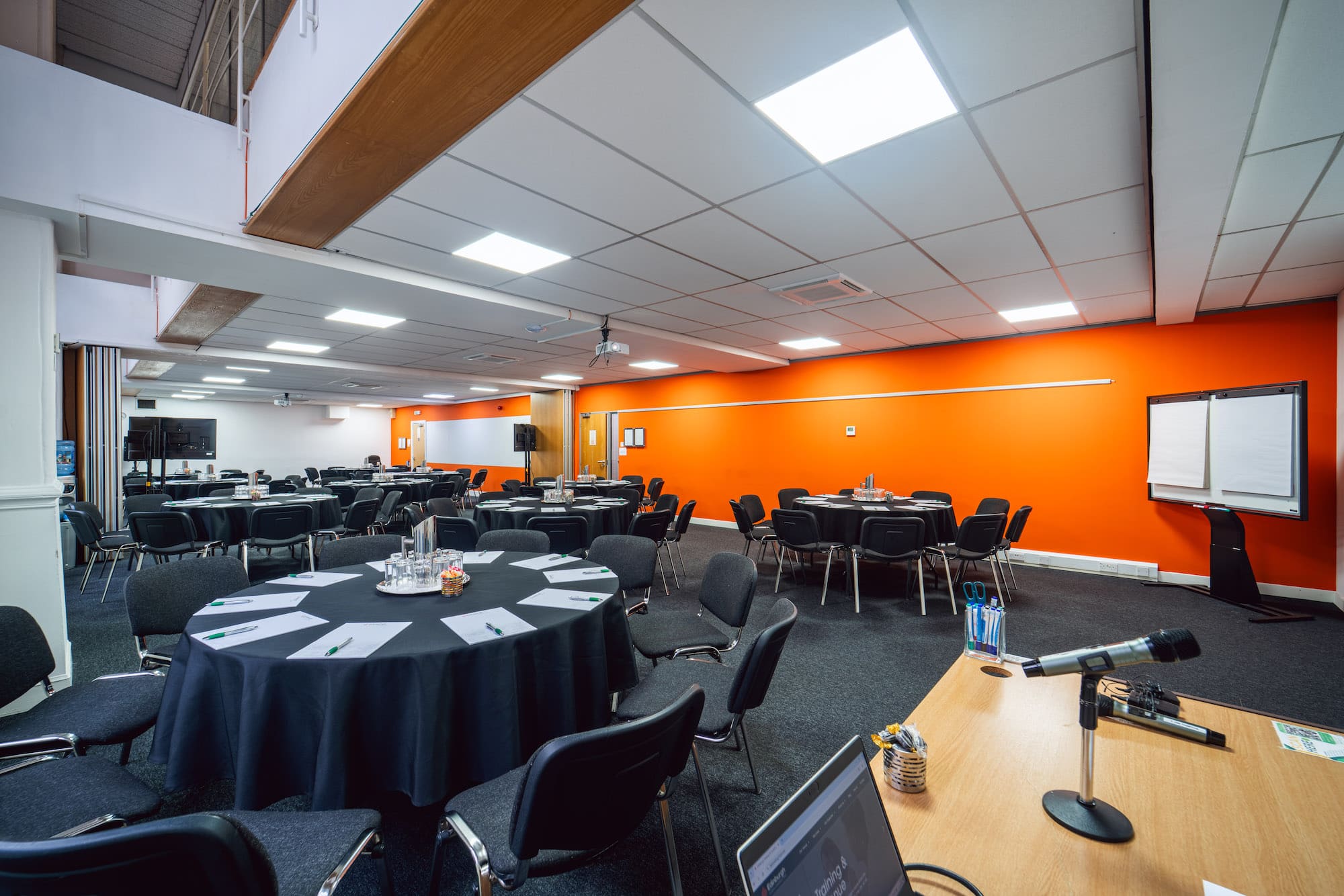 A bright, well-equipped conference room at the Edinburgh Training & Conference Venue